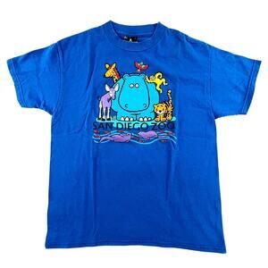 MIA | 90s Blue M San Diego Zoo Kidcore Animal Print Cropped Mini Baby Tee